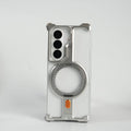 Galaxy Fold 7 Metal Frameless Bumper Case With Rotating Stand