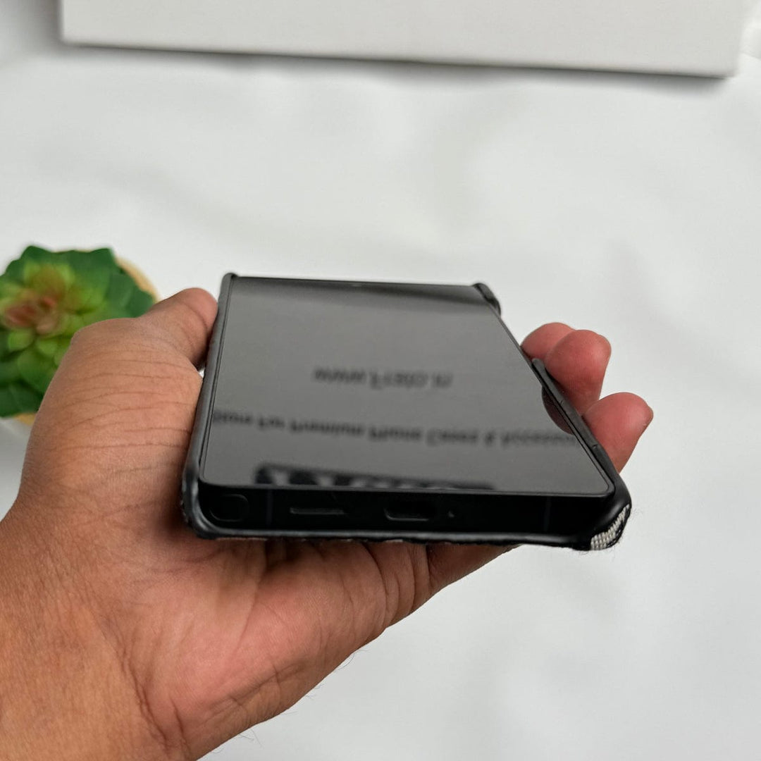 FRATO Designer S25U Samsung Galaxy S25 Ultra Luxury Brand CD Embroidery Case Cover (Black)