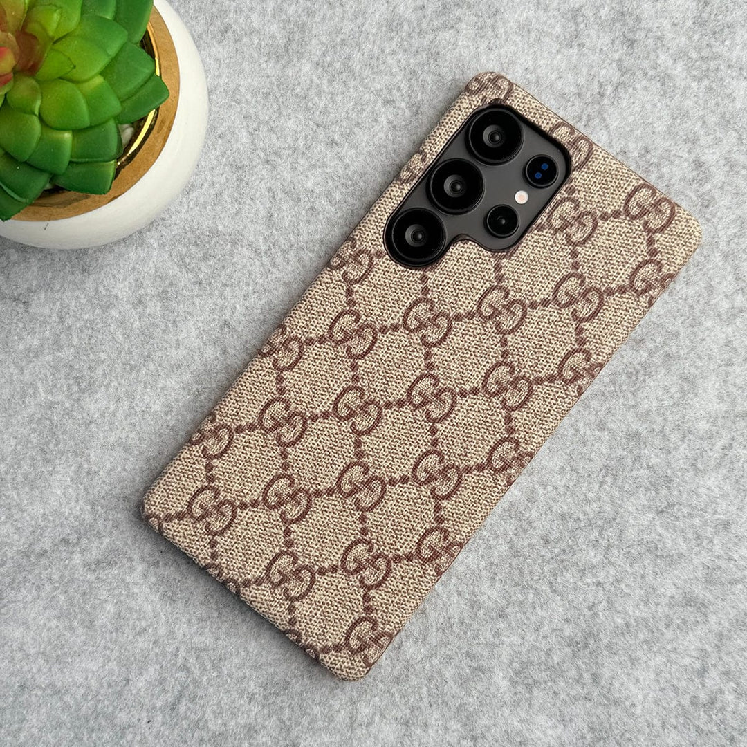 FRATO Designer S25U Samsung Galaxy S25 Ultra Luxury GG Pattern PU Leather Cover