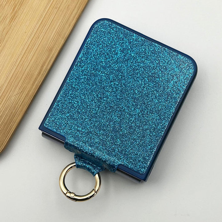 FRATO Flip 3 Collection Samsung Galaxy Z Flip 3 Shimmer Glitter Bling Metal Ring Holder Case Cover