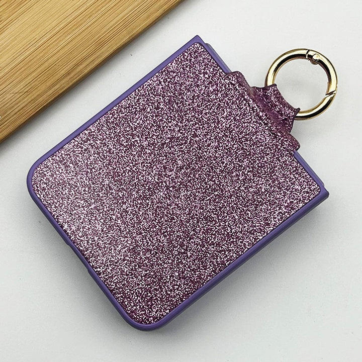 FRATO Flip 3 Collection Samsung Galaxy Z Flip 3 Shimmer Glitter Bling Metal Ring Holder Case Cover