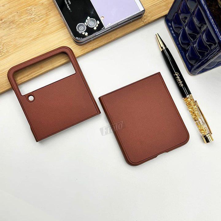 FRATO Flip 4 Collection Brown Samsung Galaxy Z Flip 4 Attractive Pastel Pure Color Case Cover