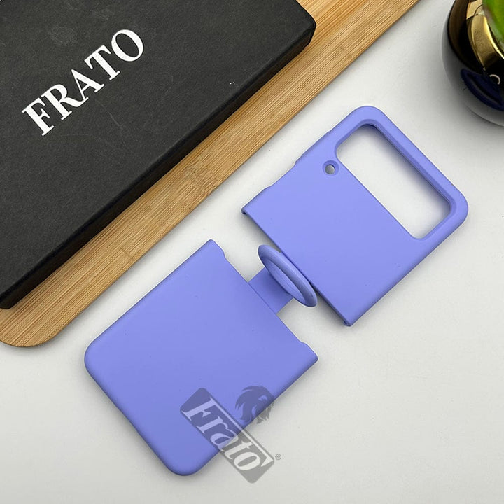 FRATO Flip 4 Collection Lilac Samsung Galaxy Z Flip 4 Liquid Silky Soft Silicone Case Cover With Ring Holder
