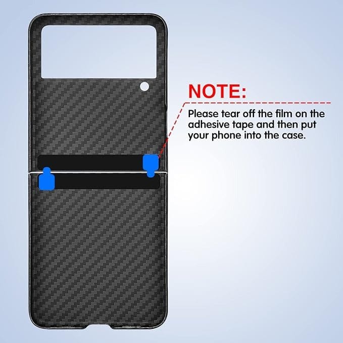 FRATO Flip 4 Collection Samsung Galaxy Z Flip 4 Carbon Fiber Texture Pc Hard Case Cover (Black)