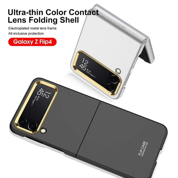 FRATO Flip 4 Collection Samsung Galaxy Z Flip 4 Case Ultra Slim Metal Lens Frame Hard PC Cover