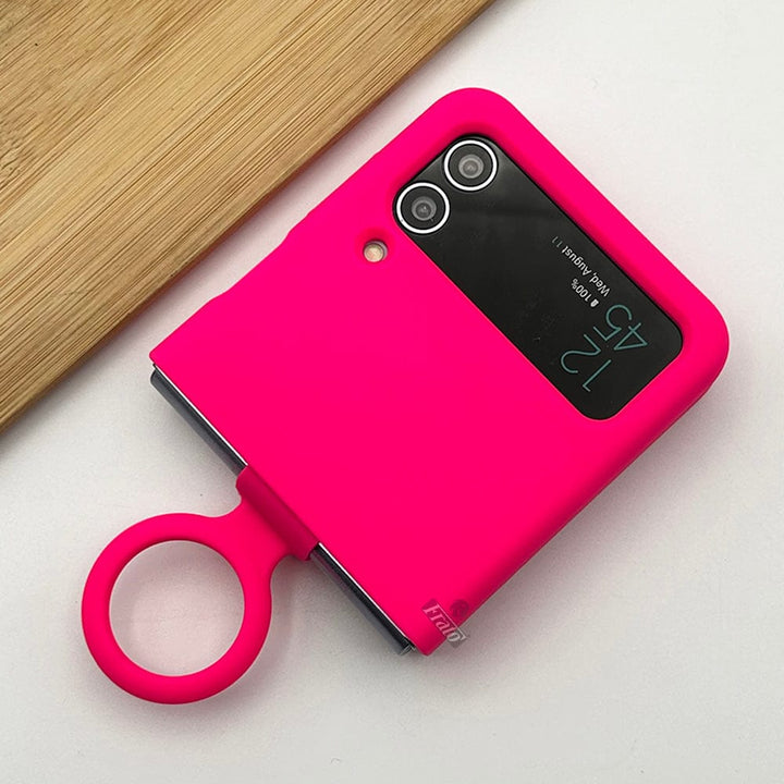 FRATO Flip 4 Collection Samsung Galaxy Z Flip 4 Liquid Hard-shell Silicone Case Cover with Ring Holder