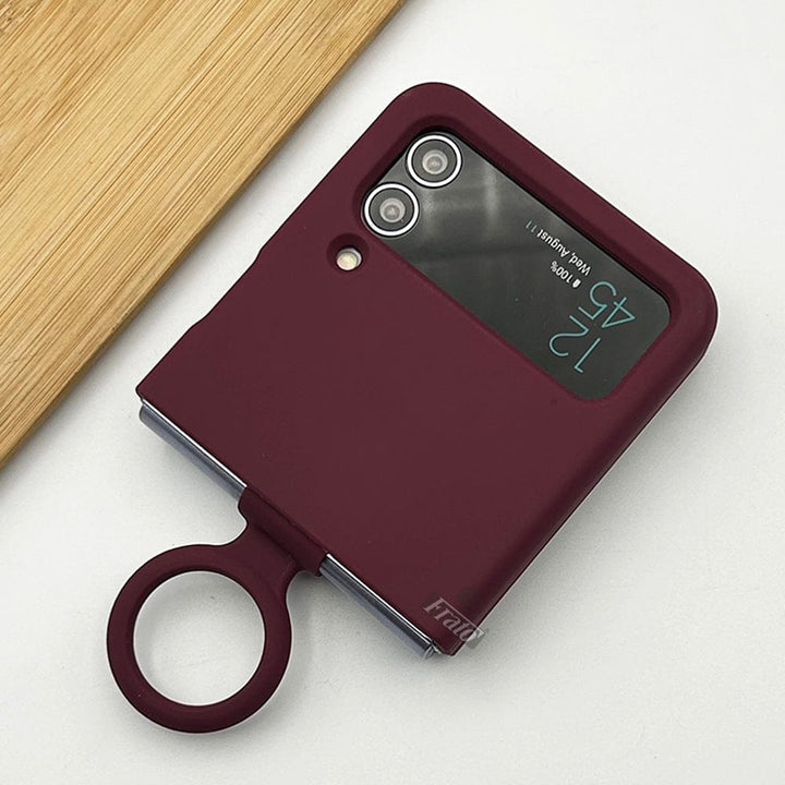 FRATO Flip 4 Collection Samsung Galaxy Z Flip 4 Liquid Hard-shell Silicone Case Cover with Ring Holder