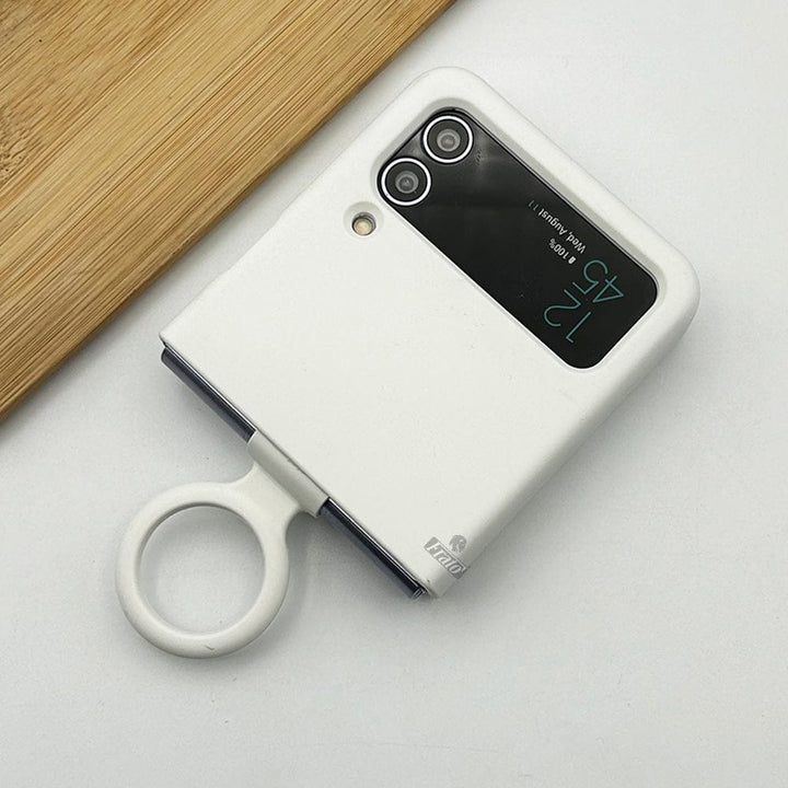 FRATO Flip 4 Collection Samsung Galaxy Z Flip 4 Liquid Hard-shell Silicone Case Cover with Ring Holder