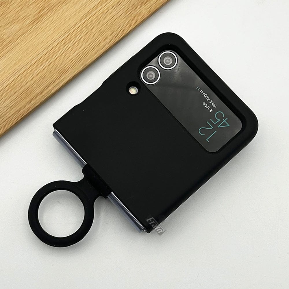 FRATO Flip 4 Collection Samsung Galaxy Z Flip 4 Liquid Hard-shell Silicone Case Cover with Ring Holder