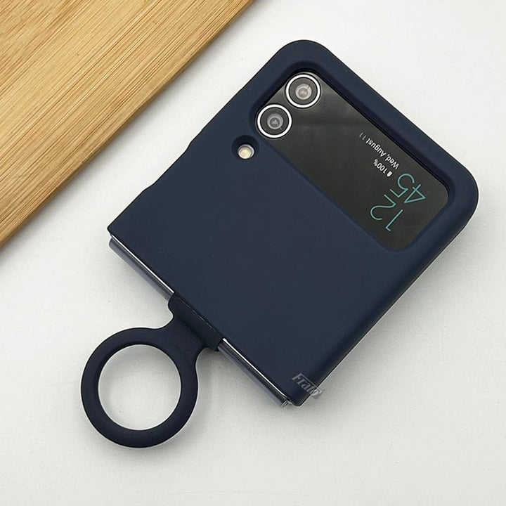 FRATO Flip 4 Collection Samsung Galaxy Z Flip 4 Liquid Hard-shell Silicone Case Cover with Ring Holder