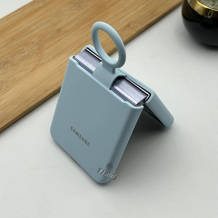 FRATO Flip 4 Collection Samsung Galaxy Z Flip 4 Liquid Hard-shell Silicone Case Cover with Ring Holder