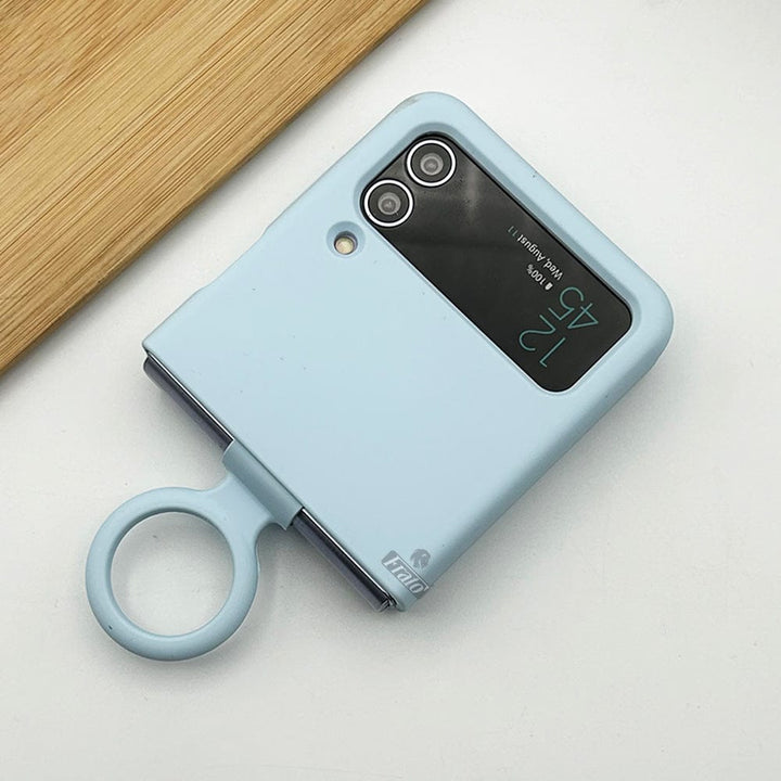 FRATO Flip 4 Collection Samsung Galaxy Z Flip 4 Liquid Hard-shell Silicone Case Cover with Ring Holder
