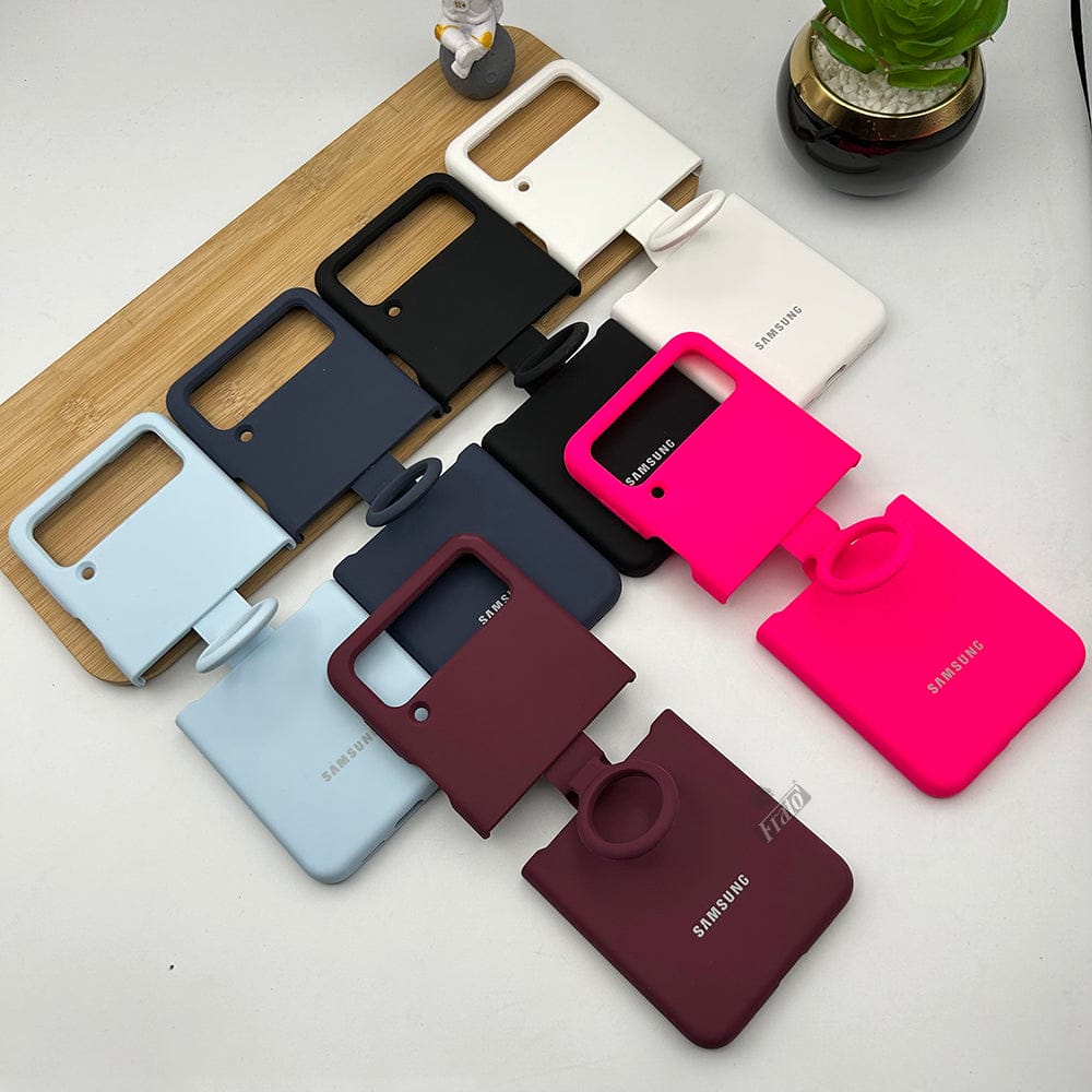 FRATO Flip 4 Collection Samsung Galaxy Z Flip 4 Liquid Hard-shell Silicone Case Cover with Ring Holder