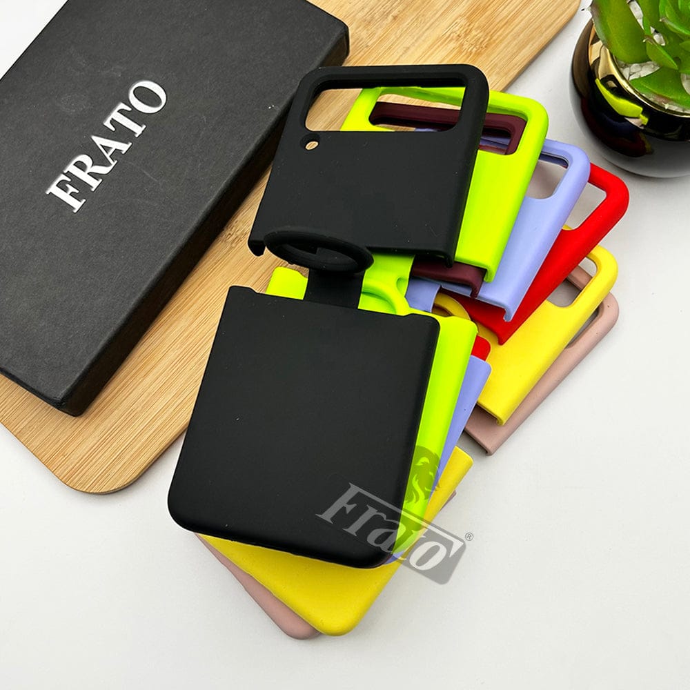 FRATO Flip 4 Collection Samsung Galaxy Z Flip 4 Liquid Silky Soft Silicone Case Cover With Ring Holder