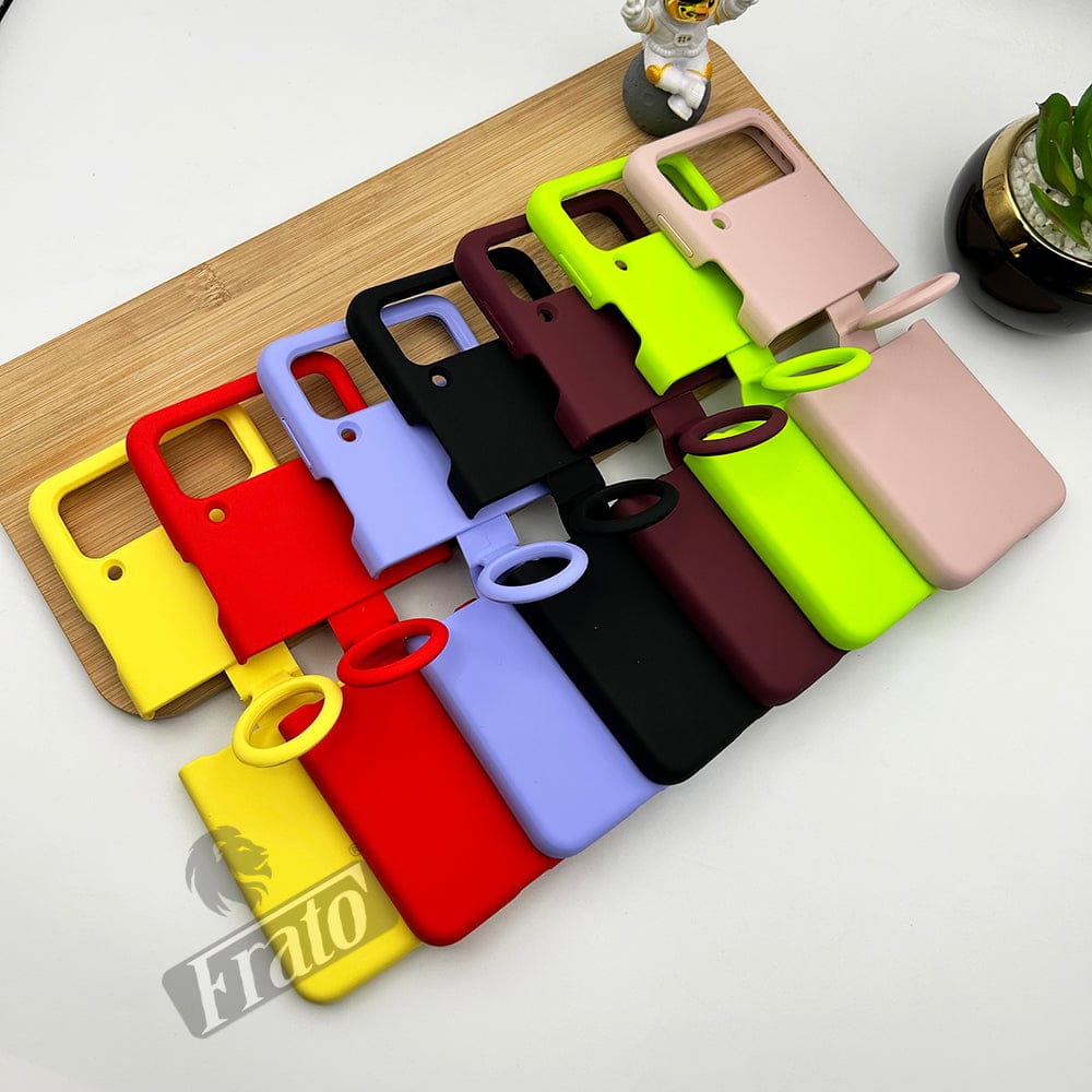 FRATO Flip 4 Collection Samsung Galaxy Z Flip 4 Liquid Silky Soft Silicone Case Cover With Ring Holder
