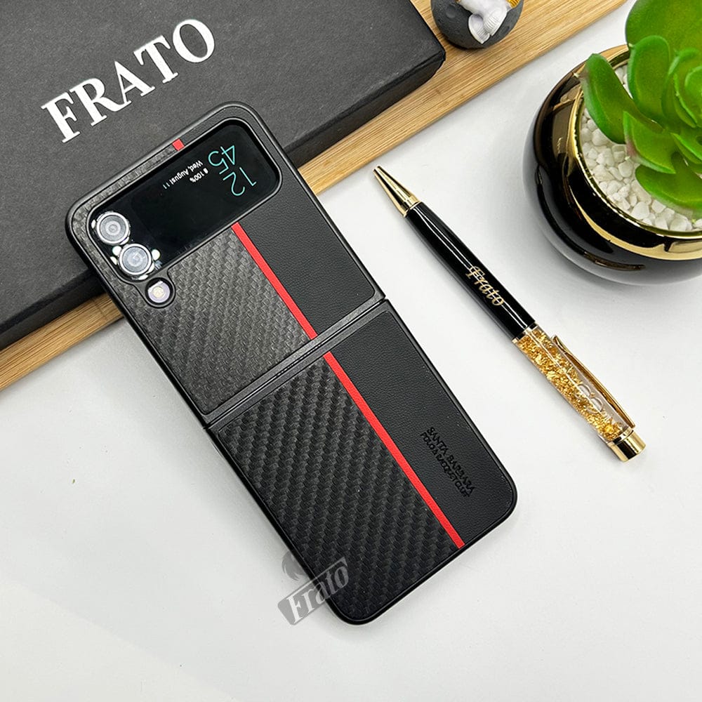 FRATO Flip 4 Collection Samsung Galaxy Z Flip 4 Premium Dual Shade Design Case Cover (Black)