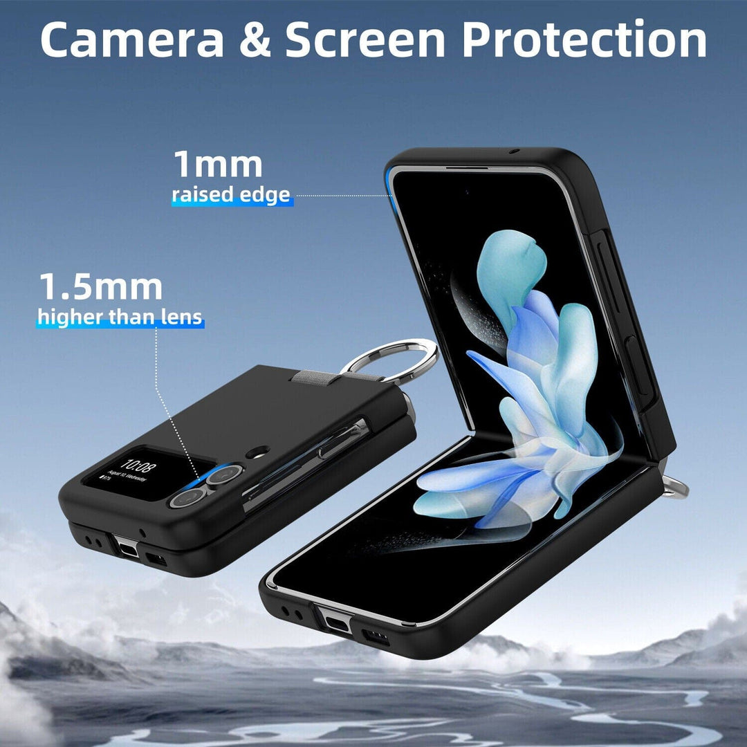 FRATO Flip 4 Collection Samsung Galaxy Z Flip 4 Shockproof Slim Ring Silk Silicone Case Cover