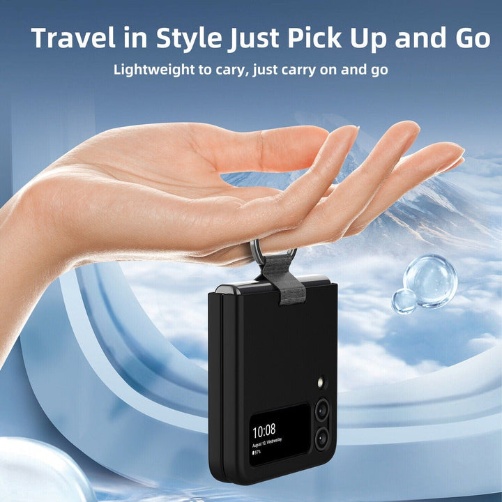 FRATO Flip 4 Collection Samsung Galaxy Z Flip 4 Shockproof Slim Ring Silk Silicone Case Cover