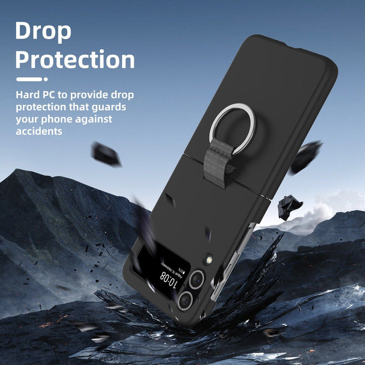 FRATO Flip 4 Collection Samsung Galaxy Z Flip 4 Shockproof Slim Ring Silk Silicone Case Cover