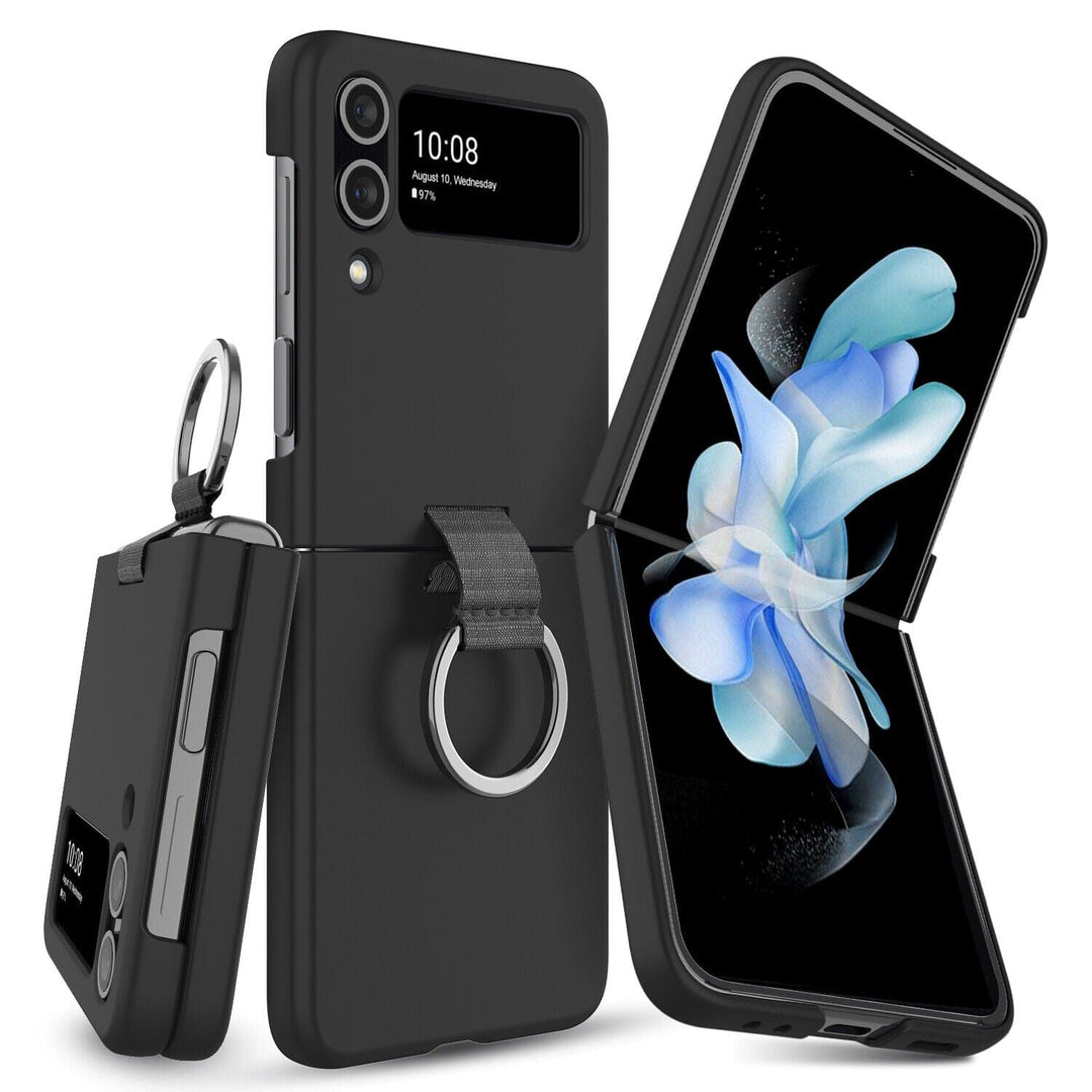 FRATO Flip 4 Collection Samsung Galaxy Z Flip 4 Shockproof Slim Ring Silk Silicone Case Cover