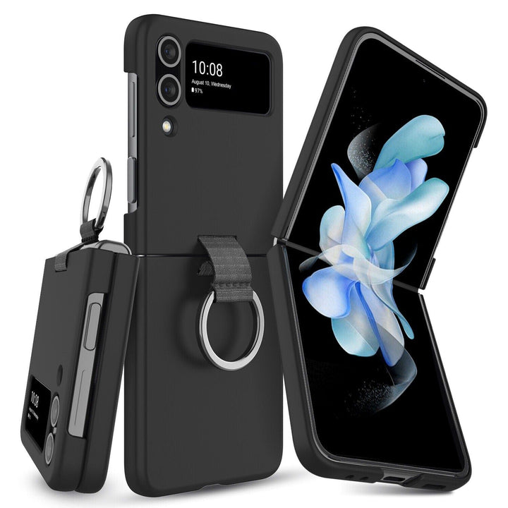 FRATO Flip 4 Collection Samsung Galaxy Z Flip 4 Shockproof Slim Ring Silk Silicone Case Cover