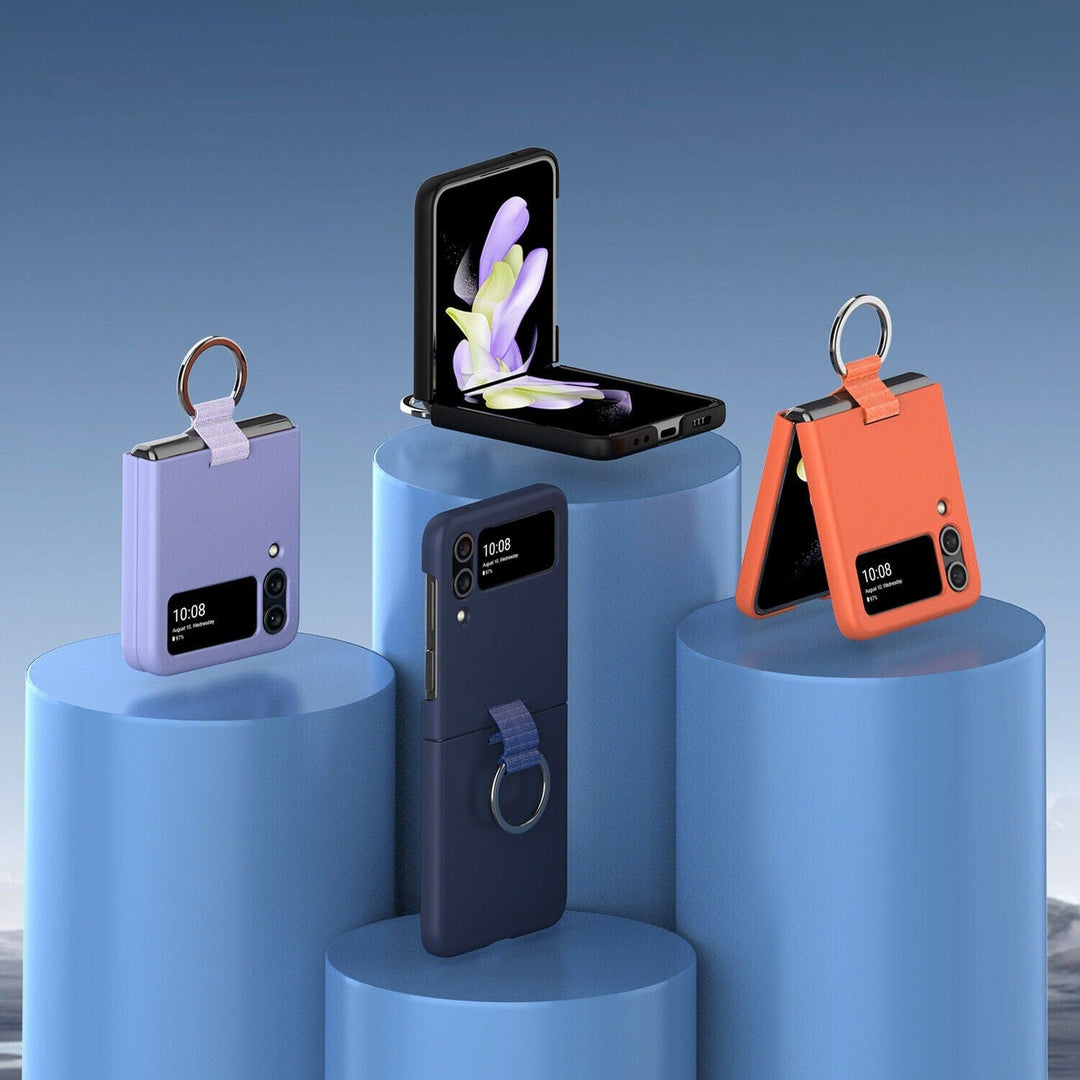 FRATO Flip 4 Collection Samsung Galaxy Z Flip 4 Shockproof Slim Ring Silk Silicone Case Cover