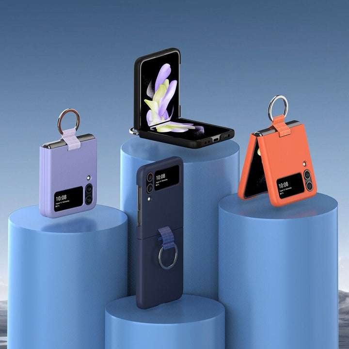 FRATO Flip 4 Collection Samsung Galaxy Z Flip 4 Shockproof Slim Ring Silk Silicone Case Cover