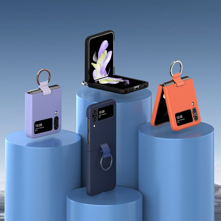 FRATO Flip 4 Collection Samsung Galaxy Z Flip 4 Shockproof Slim Ring Silk Silicone Case Cover
