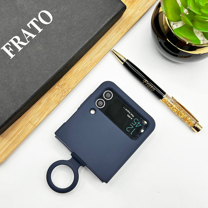FRATO Flip 4 Collection Samsung Galaxy Z Flip 4 Soft Liquid Silicone Case Cover With Ring Holder