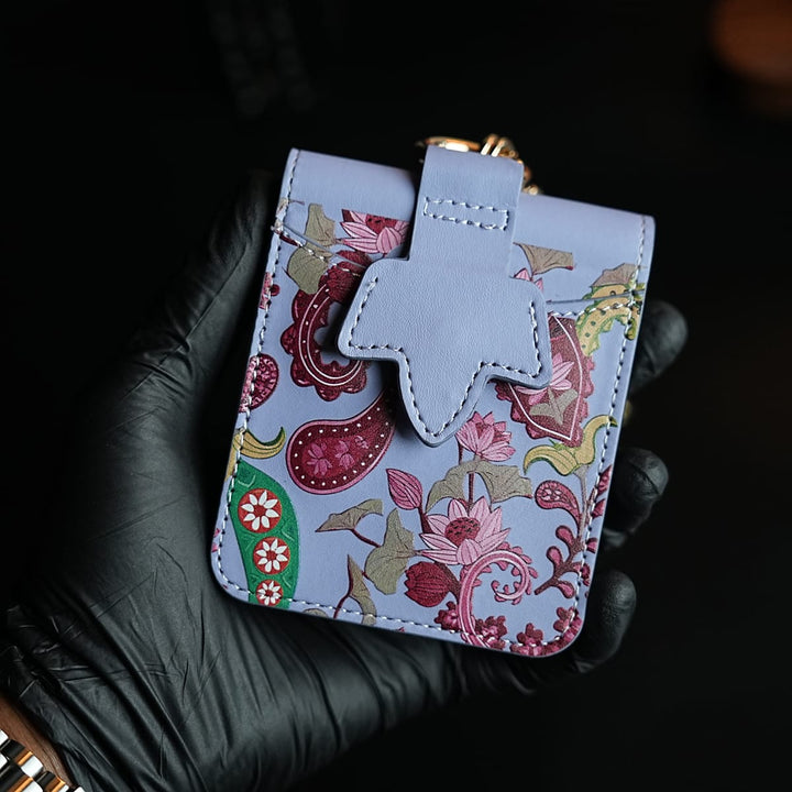 FRATO Flip 5 Collection Floral Stitched Leather-Style Case for Galaxy Z Flip 5 | Detachable Chain Strap