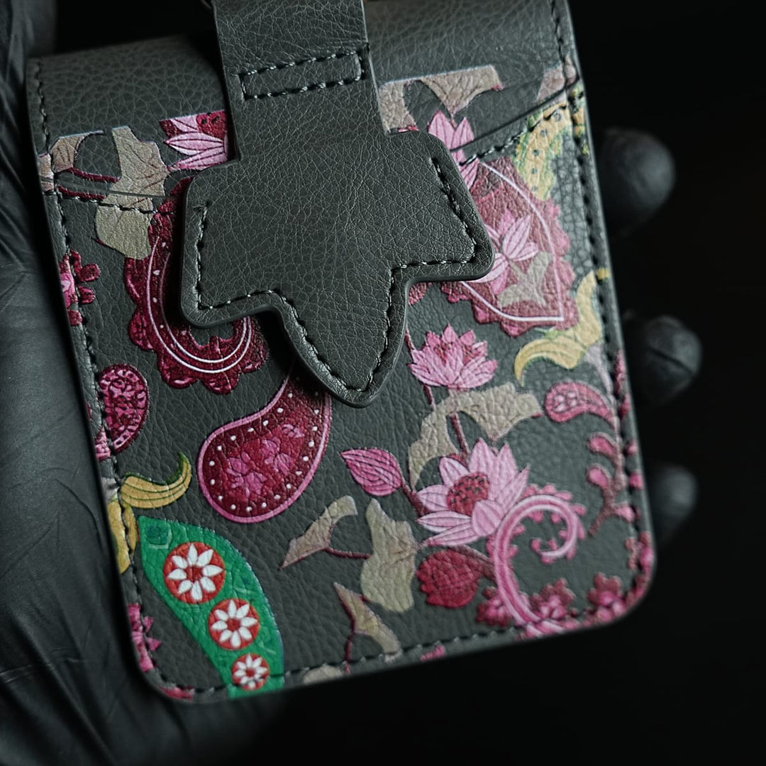 FRATO Flip 5 Collection Floral Stitched Leather-Style Case for Galaxy Z Flip 5 | Detachable Chain Strap
