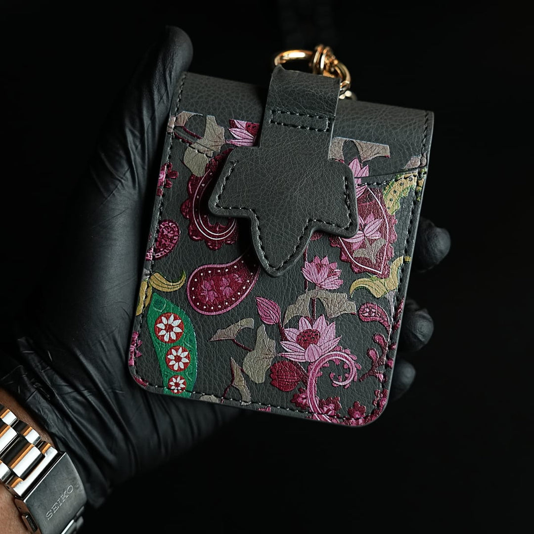 FRATO Flip 5 Collection Floral Stitched Leather-Style Case for Galaxy Z Flip 5 | Detachable Chain Strap