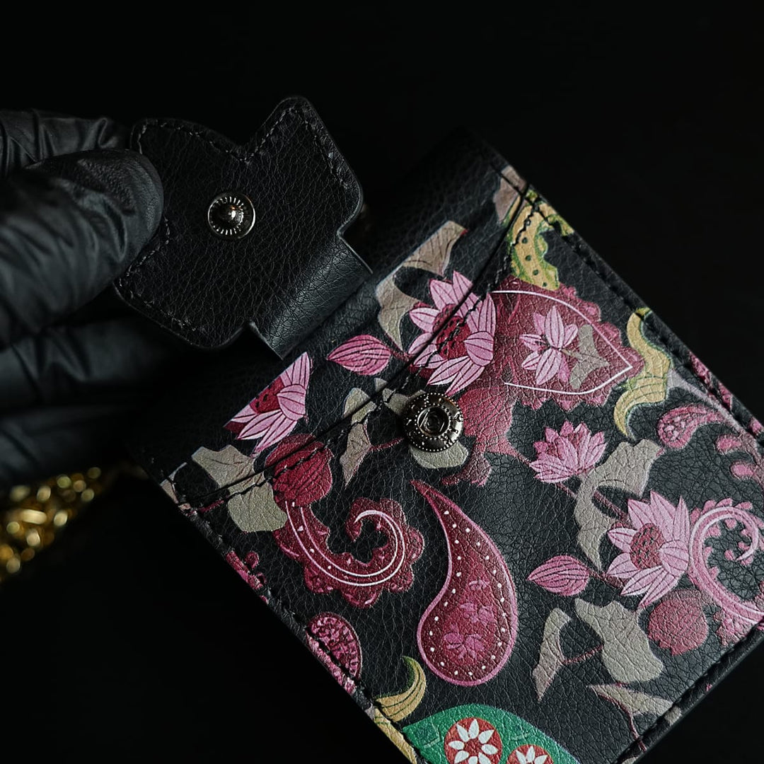 FRATO Flip 5 Collection Floral Stitched Leather-Style Case for Galaxy Z Flip 5 | Detachable Chain Strap