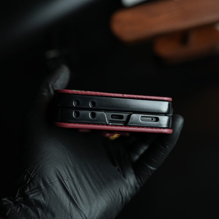 FRATO Flip 5 Collection Floral Stitched Leather-Style Case for Galaxy Z Flip 5 | Detachable Chain Strap