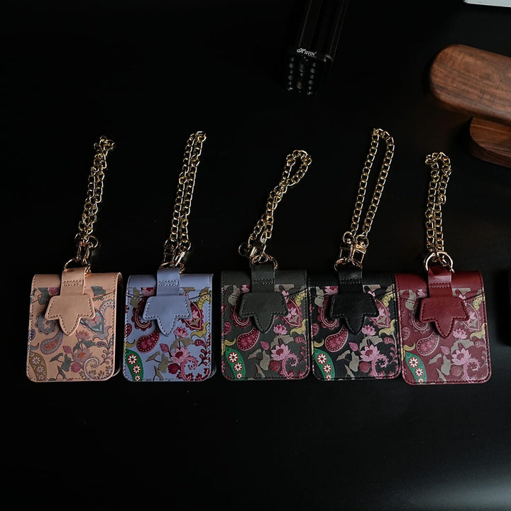 FRATO Flip 5 Collection Floral Stitched Leather-Style Case for Galaxy Z Flip 5 | Detachable Chain Strap