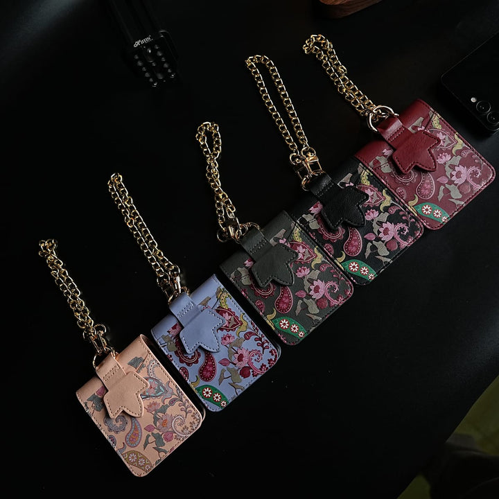 FRATO Flip 5 Collection Floral Stitched Leather-Style Case for Galaxy Z Flip 5 | Detachable Chain Strap