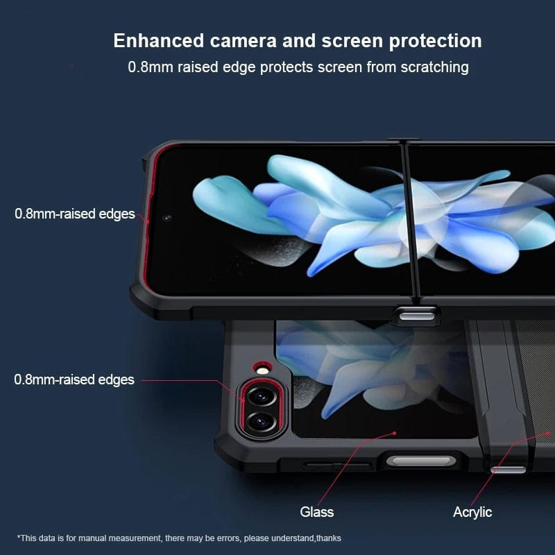 FRATO Flip 5 Collection Samsung Galaxy Z Flip 5 Airbags Bumper Transparent Back Case Cover(Black)
