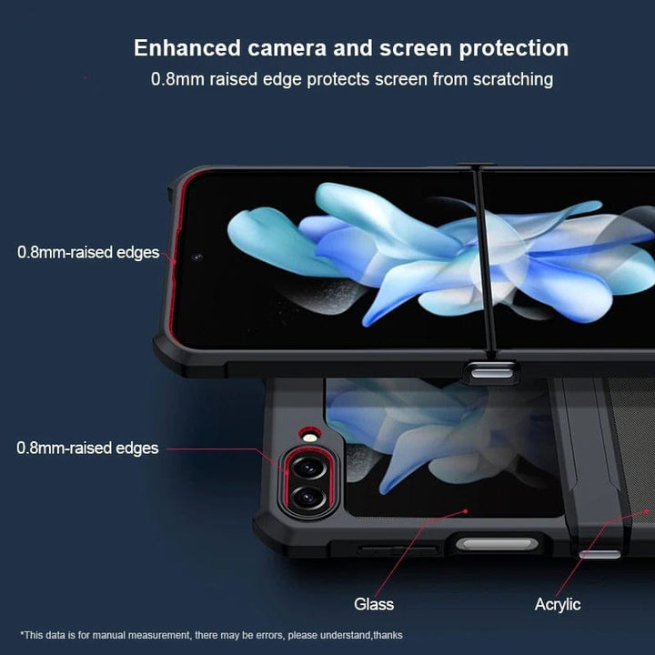 FRATO Flip 5 Collection Samsung Galaxy Z Flip 5 Airbags Bumper Transparent Back Case Cover(Black)