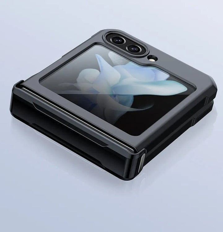 FRATO Flip 5 Collection Samsung Galaxy Z Flip 5 Airbags Bumper Transparent Back Case Cover(Black)