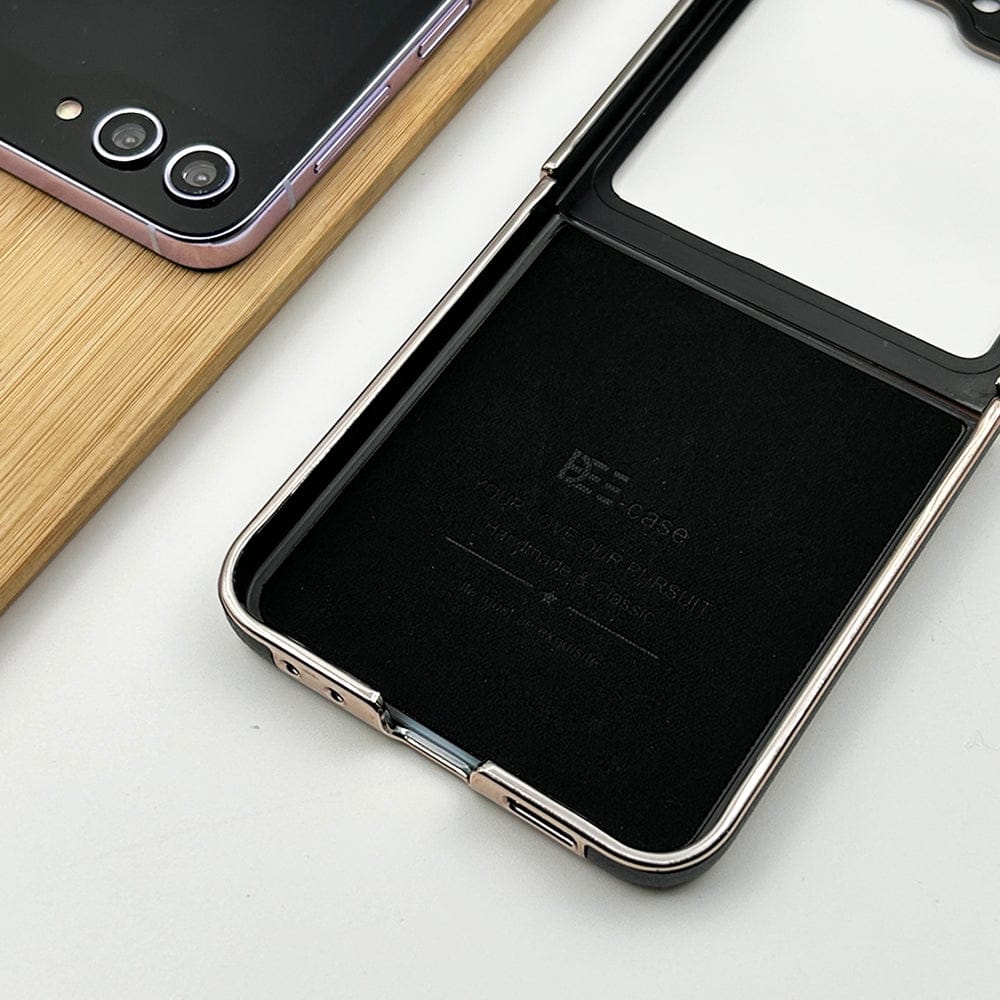 FRATO Flip 5 Collection Samsung Galaxy Z  Flip 5 Chrome Plating Pu Leather Texture Case Cover
