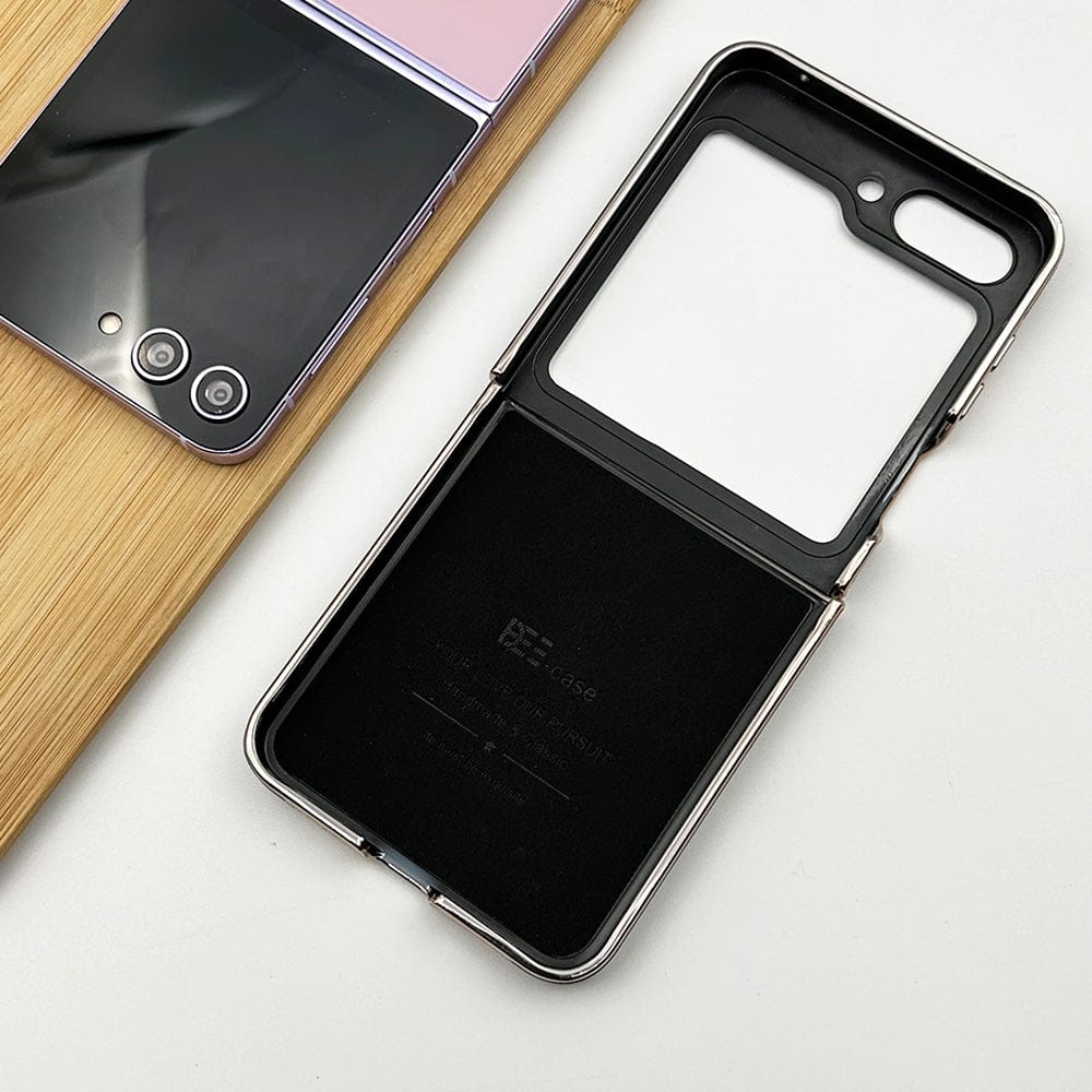 FRATO Flip 5 Collection Samsung Galaxy Z  Flip 5 Chrome Plating Pu Leather Texture Case Cover