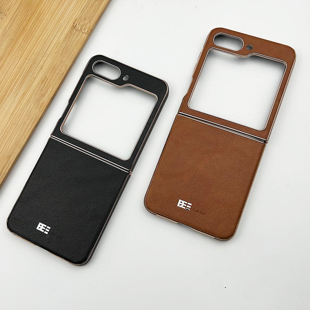 FRATO Flip 5 Collection Samsung Galaxy Z  Flip 5 Chrome Plating Pu Leather Texture Case Cover