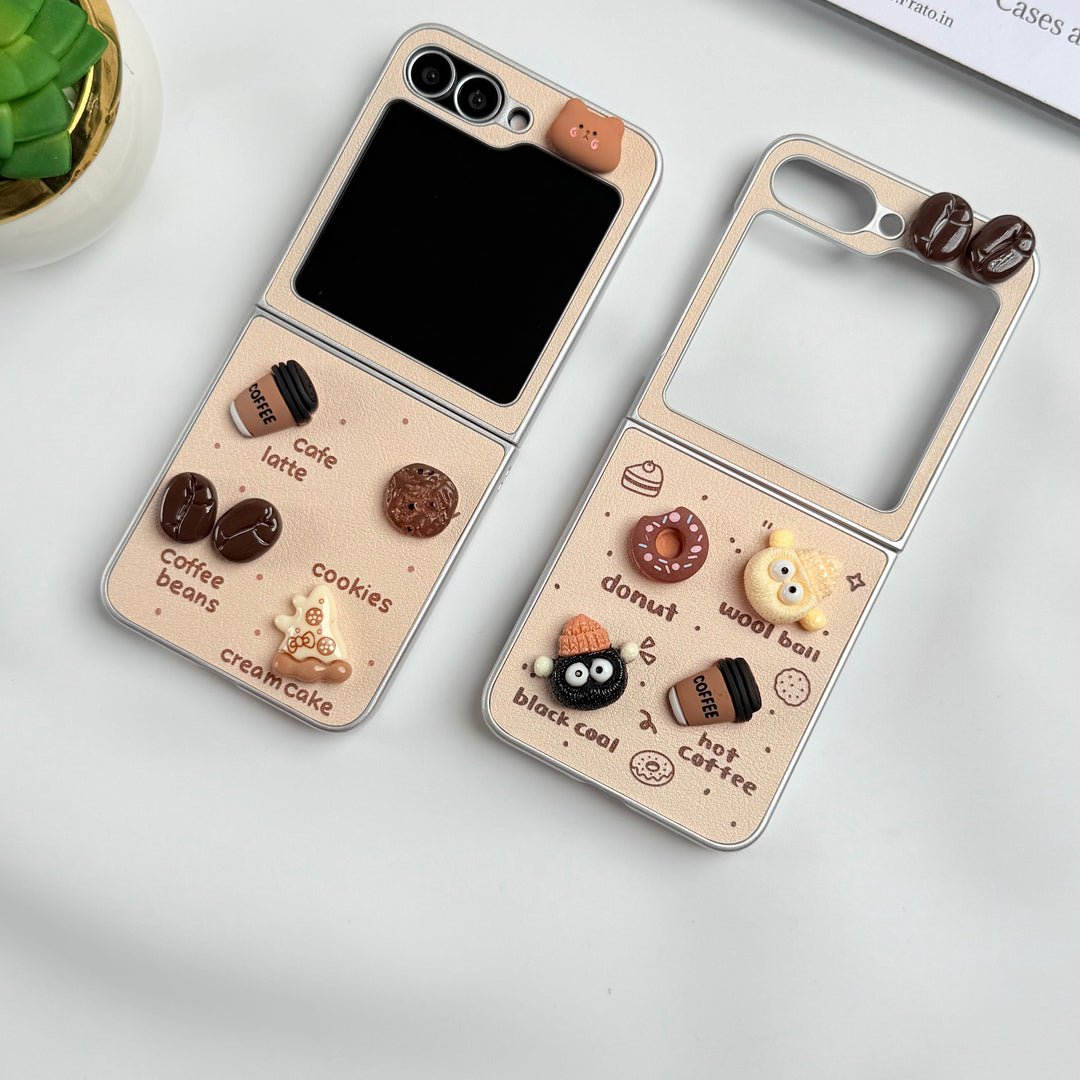 FRATO Flip 5 Collection Samsung Galaxy Z Flip 5 Donut Wool Coal Coffee Case Cover
