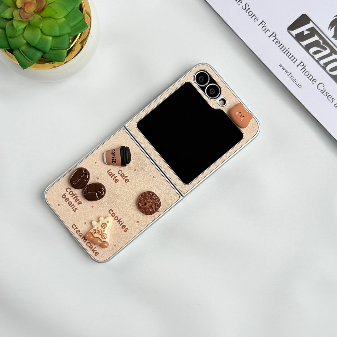 FRATO Flip 5 Collection Samsung Galaxy Z Flip 5 Donut Wool Coal Coffee Case Cover