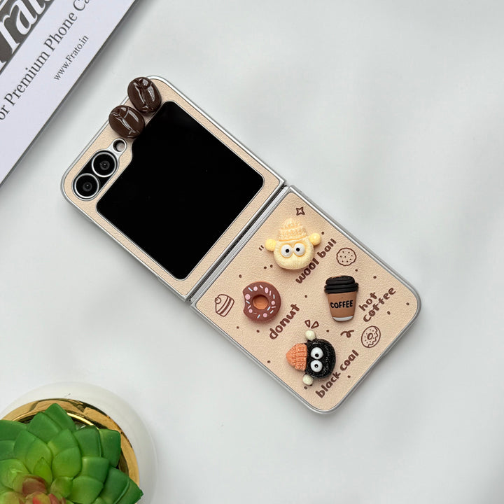 FRATO Flip 5 Collection Samsung Galaxy Z Flip 5 Donut Wool Coal Coffee Case Cover