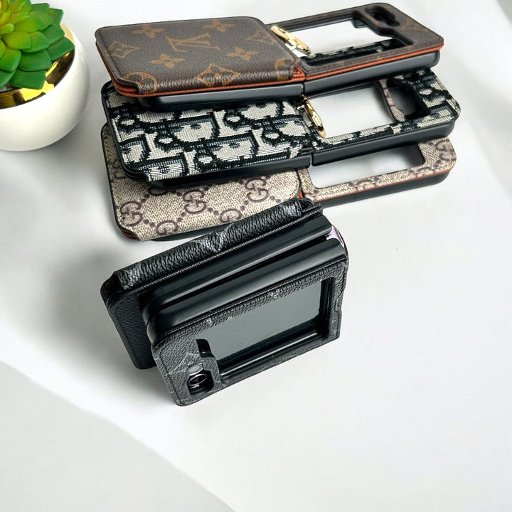 FRATO Flip 5 Collection Samsung Galaxy Z Flip 5 Luxury Brand Leather Card Holder Case Cover