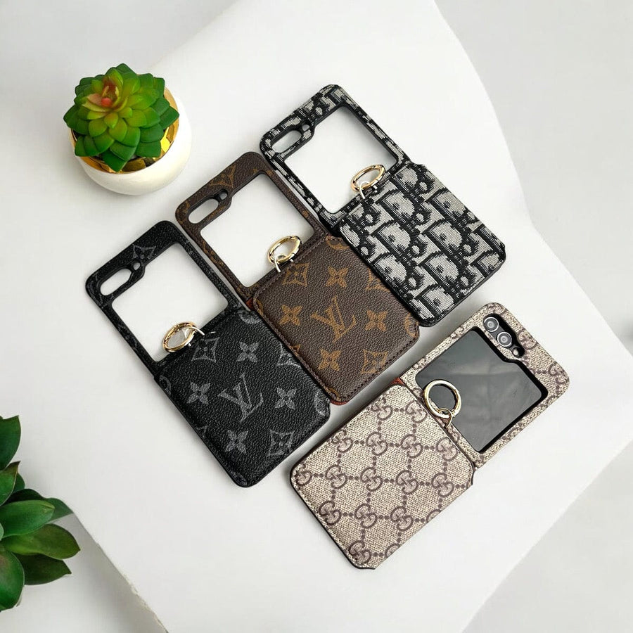 FRATO Flip 5 Collection Samsung Galaxy Z Flip 5 Luxury Brand Leather Card Holder Case Cover
