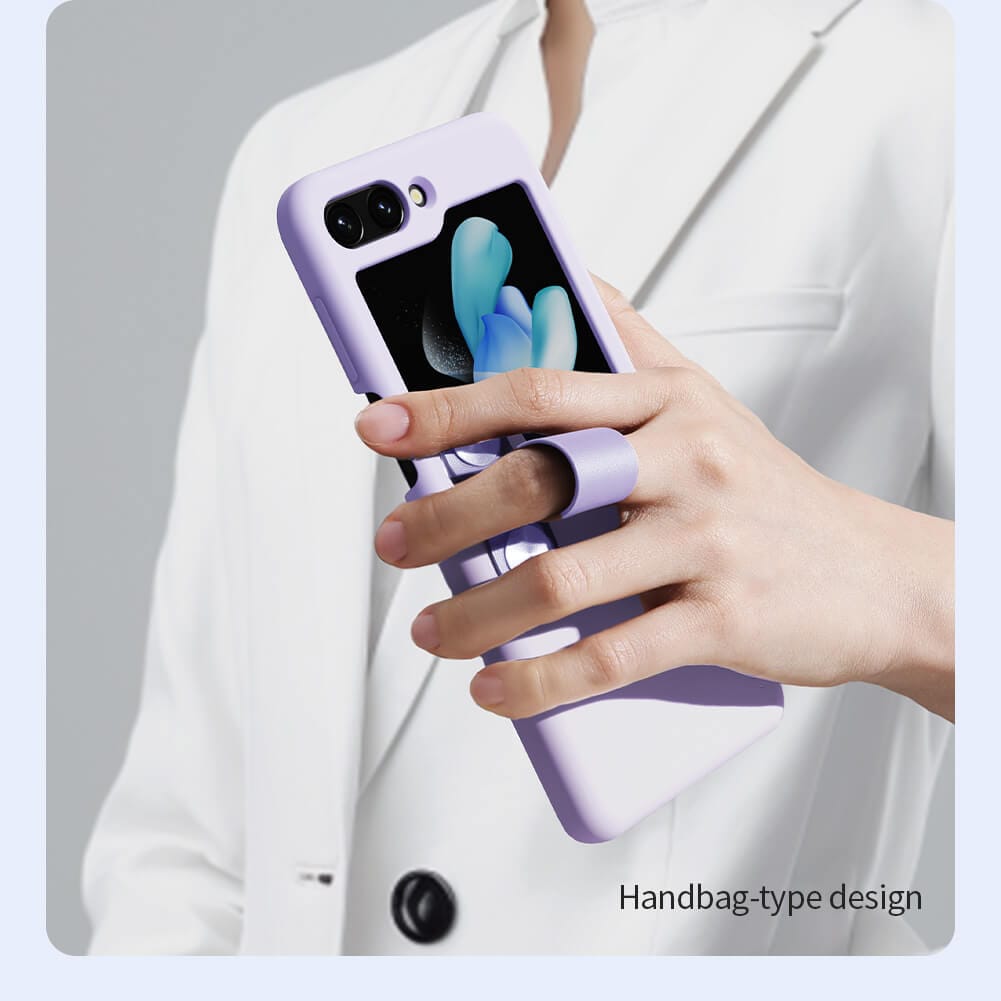 FRATO Flip 5 Collection Samsung Galaxy Z Flip 5 Nillkin Finger Strap Liquid Silicone Case Cover