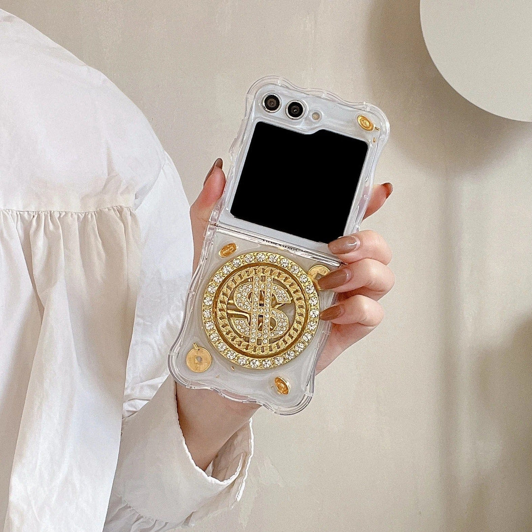 FRATO Flip 5 Collection Samsung Galaxy Z Flip 5 Premium Rotation Dollar Bracelet Wristband Chain Phone Case Cover