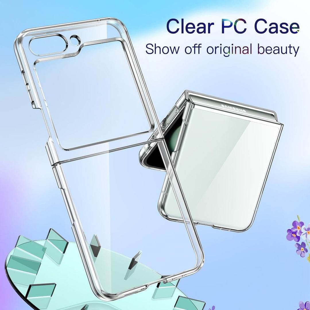 FRATO Flip 5 Collection Samsung Galaxy Z Flip 5 Transparent Crystal Non Yellow Hard Shell Cover Case